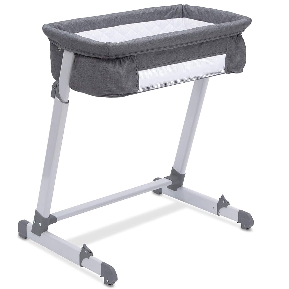 Delta Children by The Bed Deluxe Bassinet, Grey Tweed